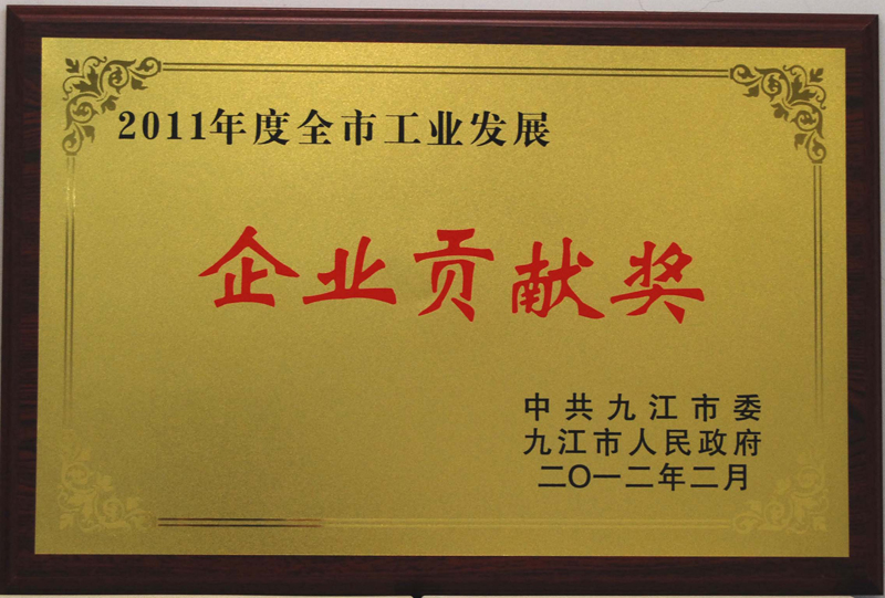 全市工業(yè)發(fā)展企業(yè)貢獻(xiàn)獎(jiǎng)（江西亞東）