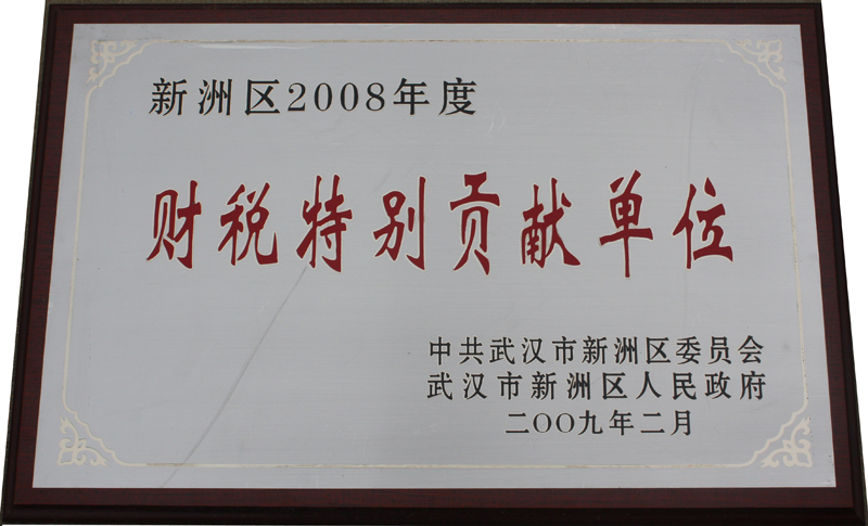 財稅特別貢獻(xiàn)單位（湖北亞東）