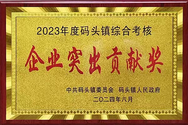 2024年8月20日，瑞昌市碼頭鎮(zhèn)召開(kāi)2023年度綜合考核總結(jié)暨通報(bào)表?yè)P(yáng)大會(huì)，會(huì)上江西亞?wèn)|榮獲“2023年度碼頭鎮(zhèn)綜合考核企業(yè)突出貢獻(xiàn)獎(jiǎng)”，并獲頒獎(jiǎng)牌。